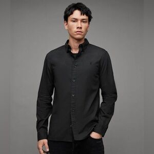 NWT ALLSAINTS Riviera shirt black long sleeve size: L